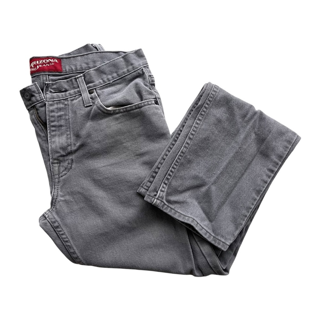 Arizona Jean Co. Mens Sz 30 x 33 Light Gray Wash Denim Straight Leg Jeans #K8679